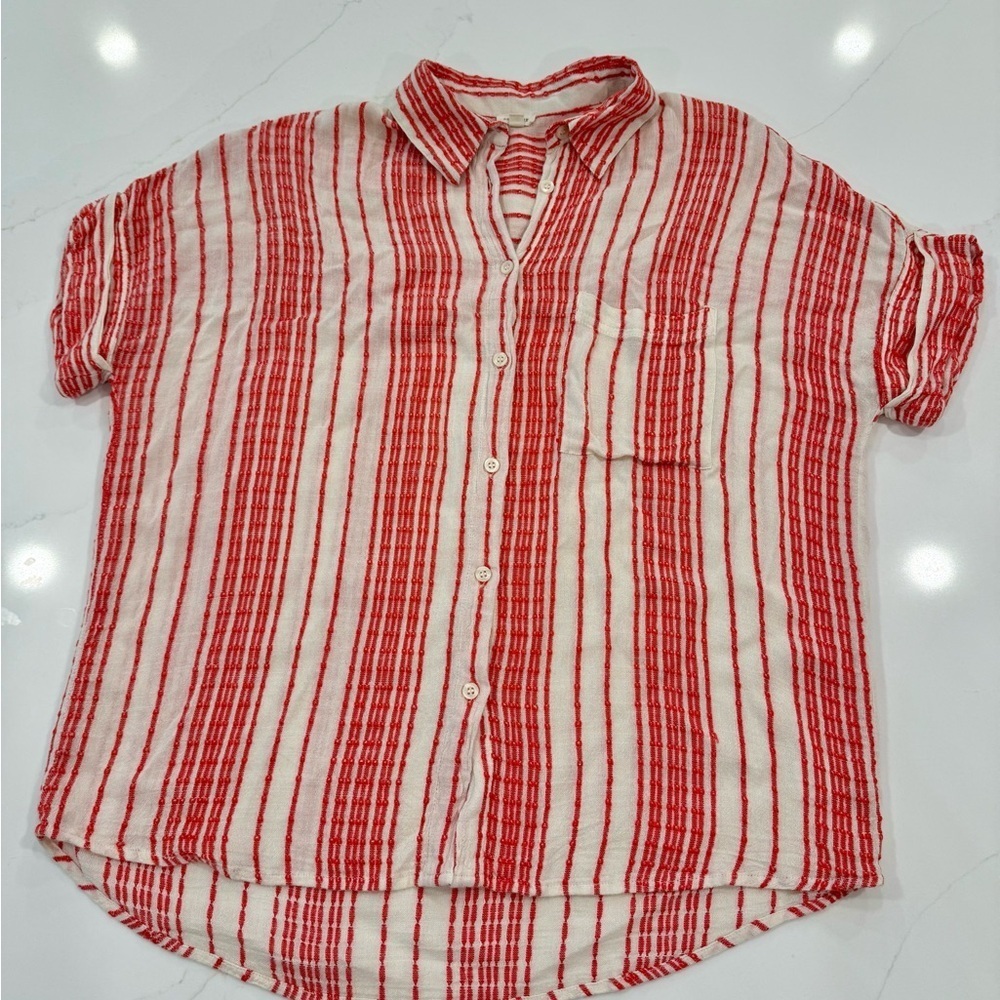 VICI En Créme Tay Striped Top in Cream Red - Picture 5 of 11